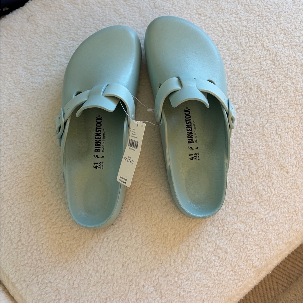 Anthropologie mint green Birkenstock clogs! New with tags!